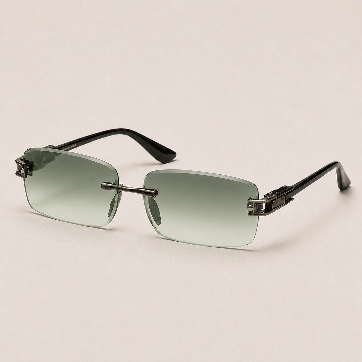 MIRAGE Sage Gradient Rimless Rectangle Sunglasses – UV400 Unisex