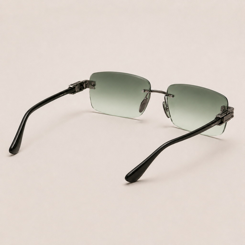 MIRAGE Sage Gradient Rimless Rectangle Sunglasses – UV400 Unisex