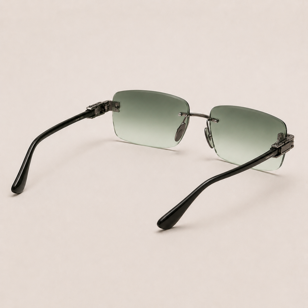 MIRAGE Sage Gradient Rimless Rectangle Sunglasses – UV400 Unisex