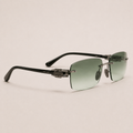 MIRAGE Sage Gradient Rimless Rectangle Sunglasses – UV400 Unisex
