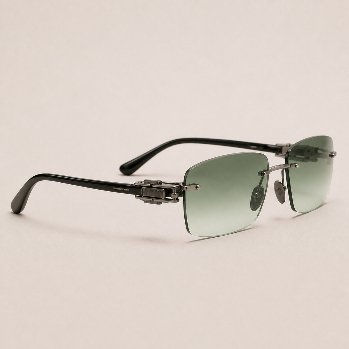 MIRAGE Sage Gradient Rimless Rectangle Sunglasses – UV400 Unisex