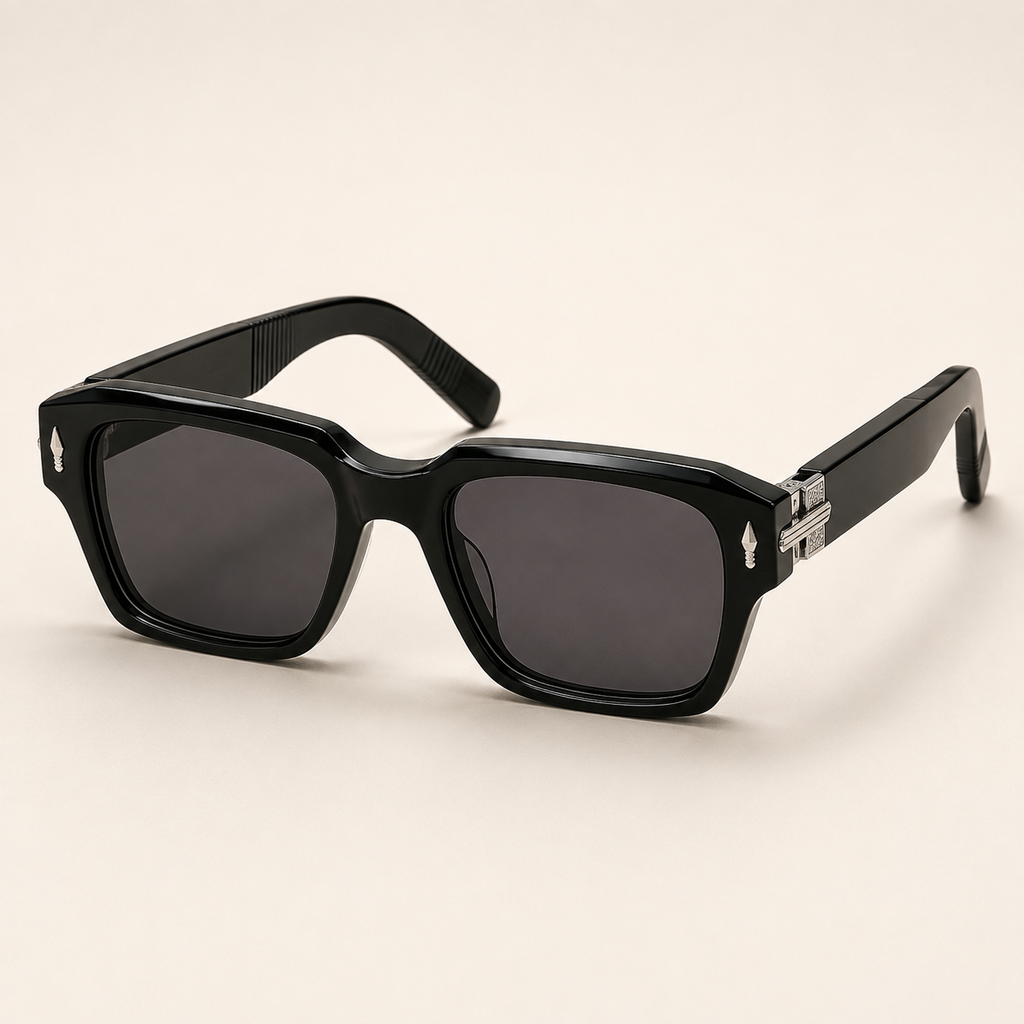 SOVEREIGN Shadow Black Rectangle Sunglasses – UV400 Unisex