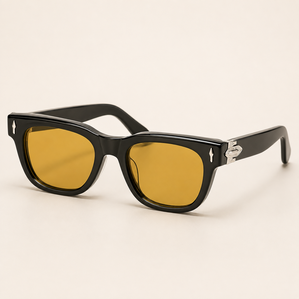 SOVEREIGN Black Amber Rectangle Sunglasses – UV400 Unisex