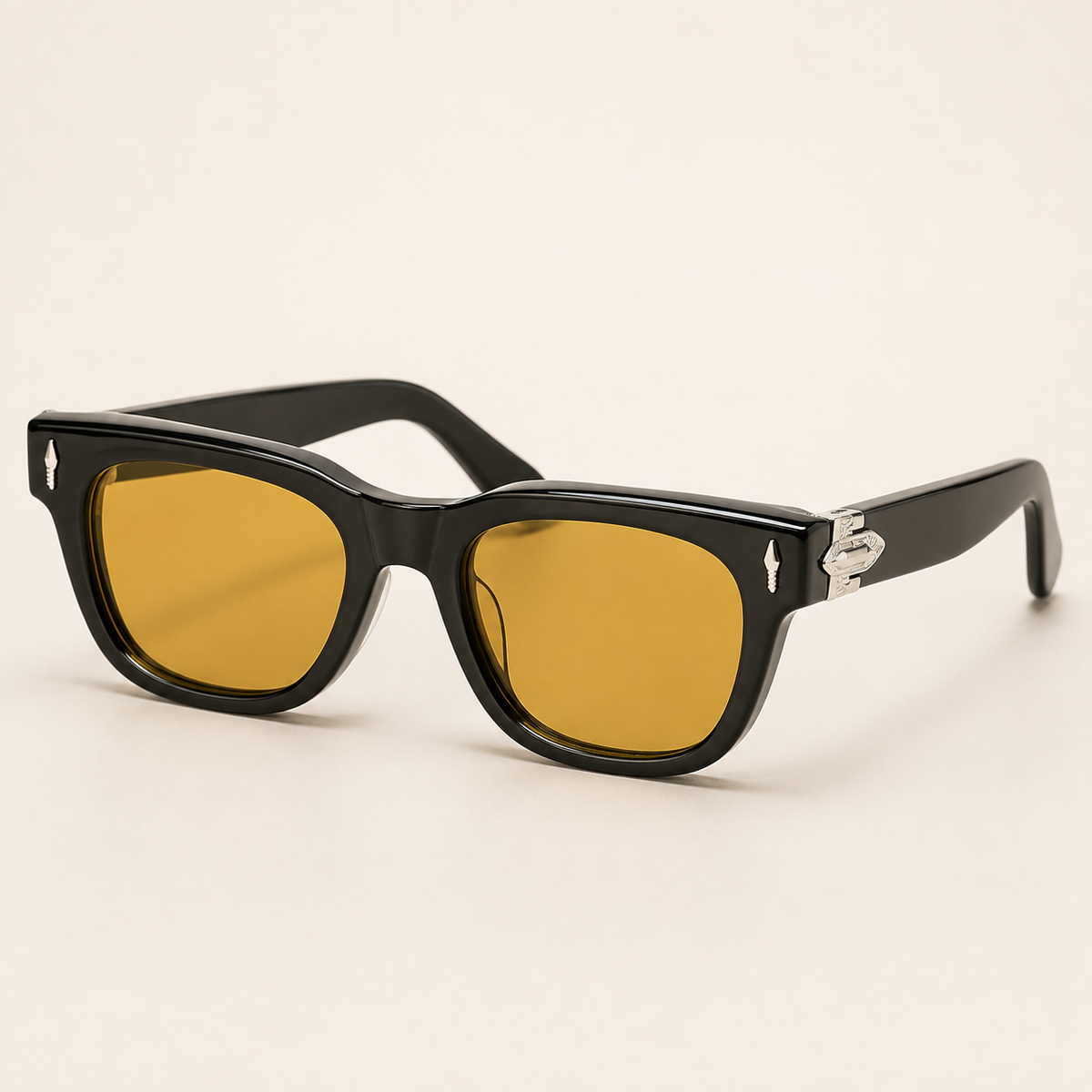 SOVEREIGN Black Amber Rectangle Sunglasses – UV400 Unisex