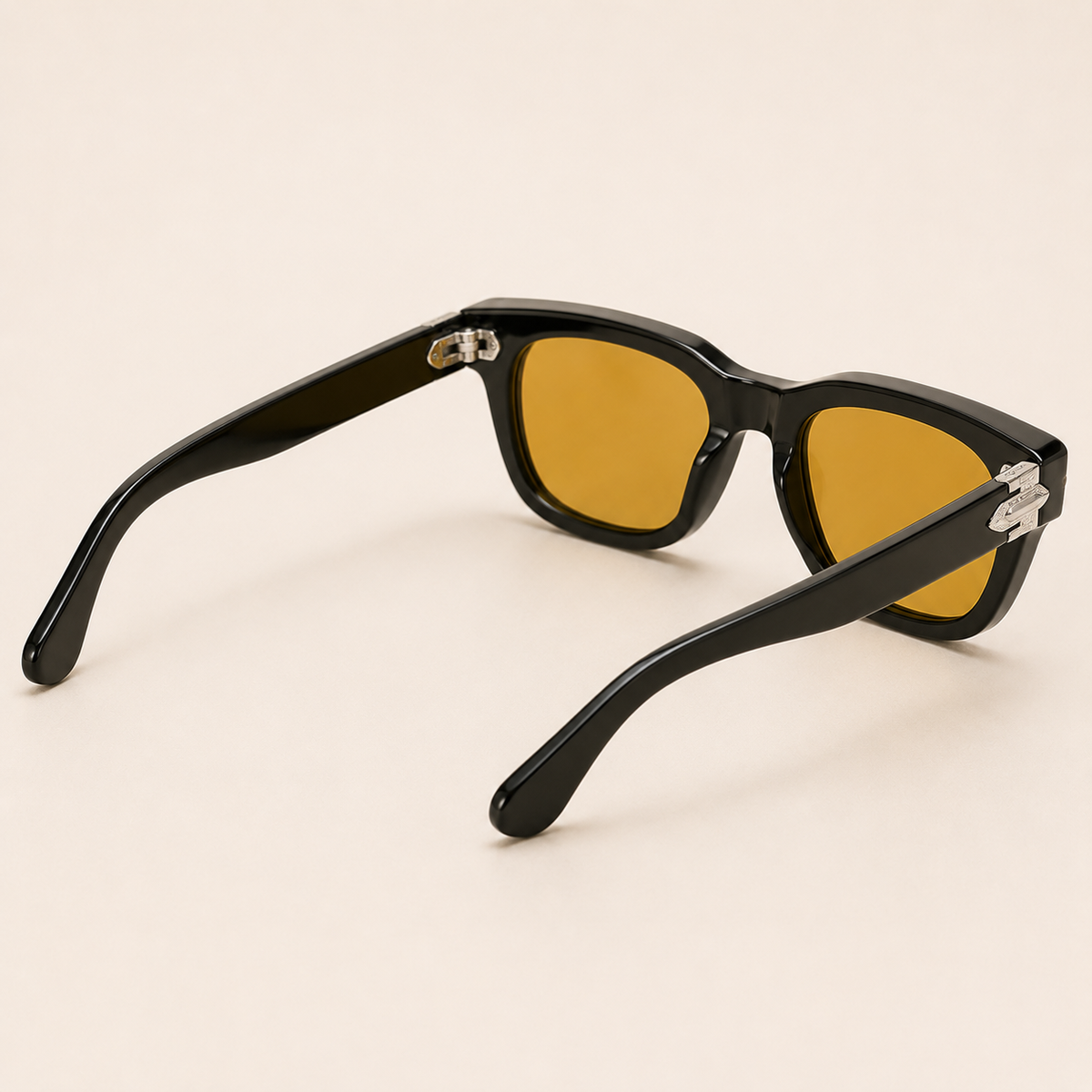 SOVEREIGN Black Amber Rectangle Sunglasses – UV400 Unisex