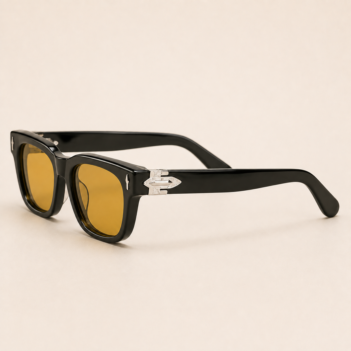 SOVEREIGN Black Amber Rectangle Sunglasses – UV400 Unisex
