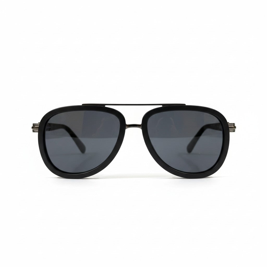 ECLIPSE VOGUE Black Oversized Sunglasses with Smoke-Grey Lenses – Unisex