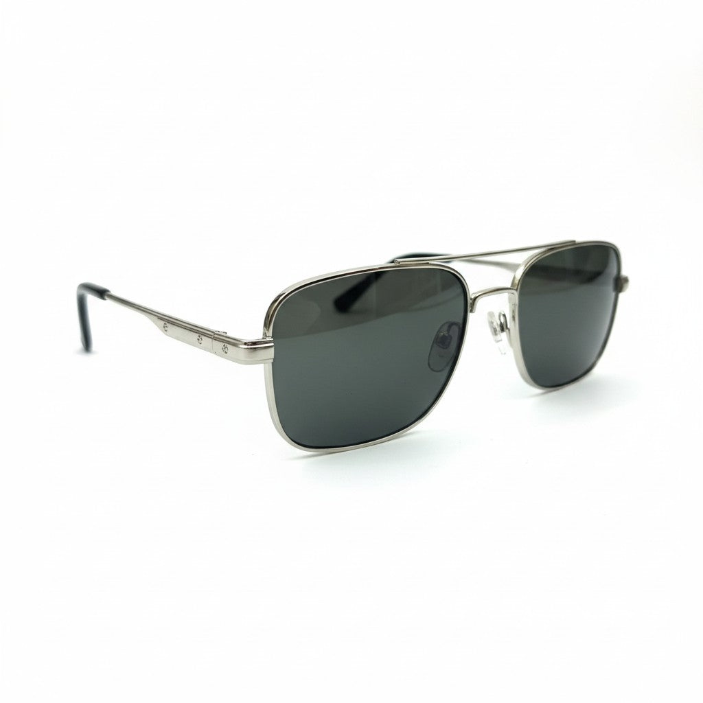 VERDE AVIATOR Classic Silver Frame Sunglasses with Green Lenses – Unisex