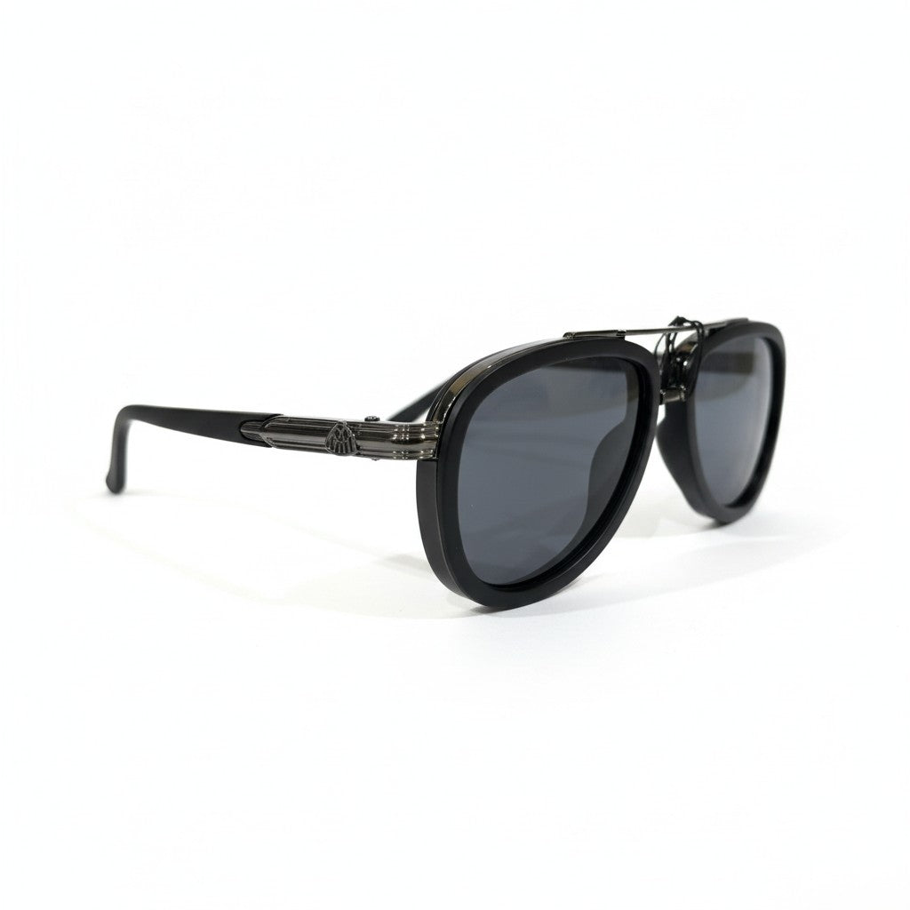 ECLIPSE VOGUE Black Oversized Sunglasses with Smoke-Grey Lenses – Unisex