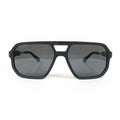 URBAN EDGE Black Oversized Square Sunglasses with Smoke-Grey Lenses – Unisex