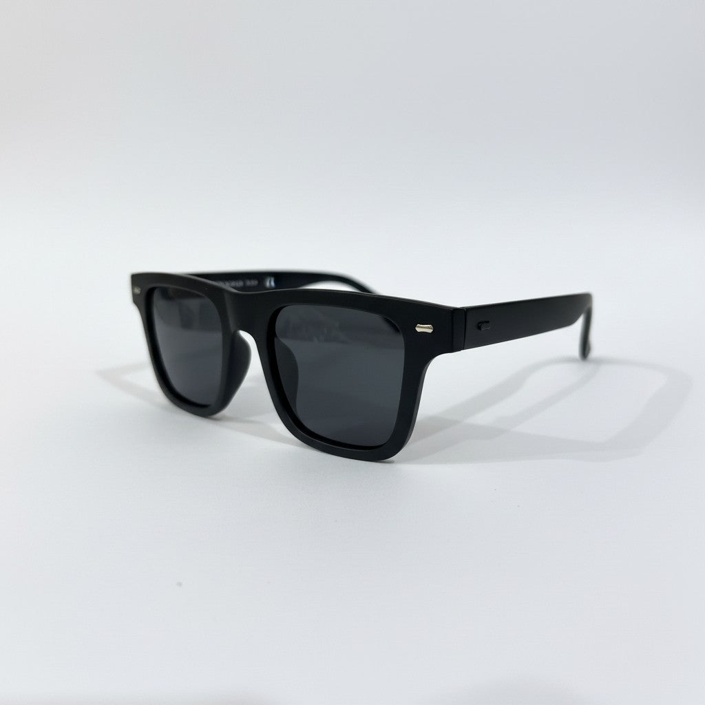 ECLIPSE NOIR Black Square Sunglasses with Smoke-Grey Lenses – Unisex