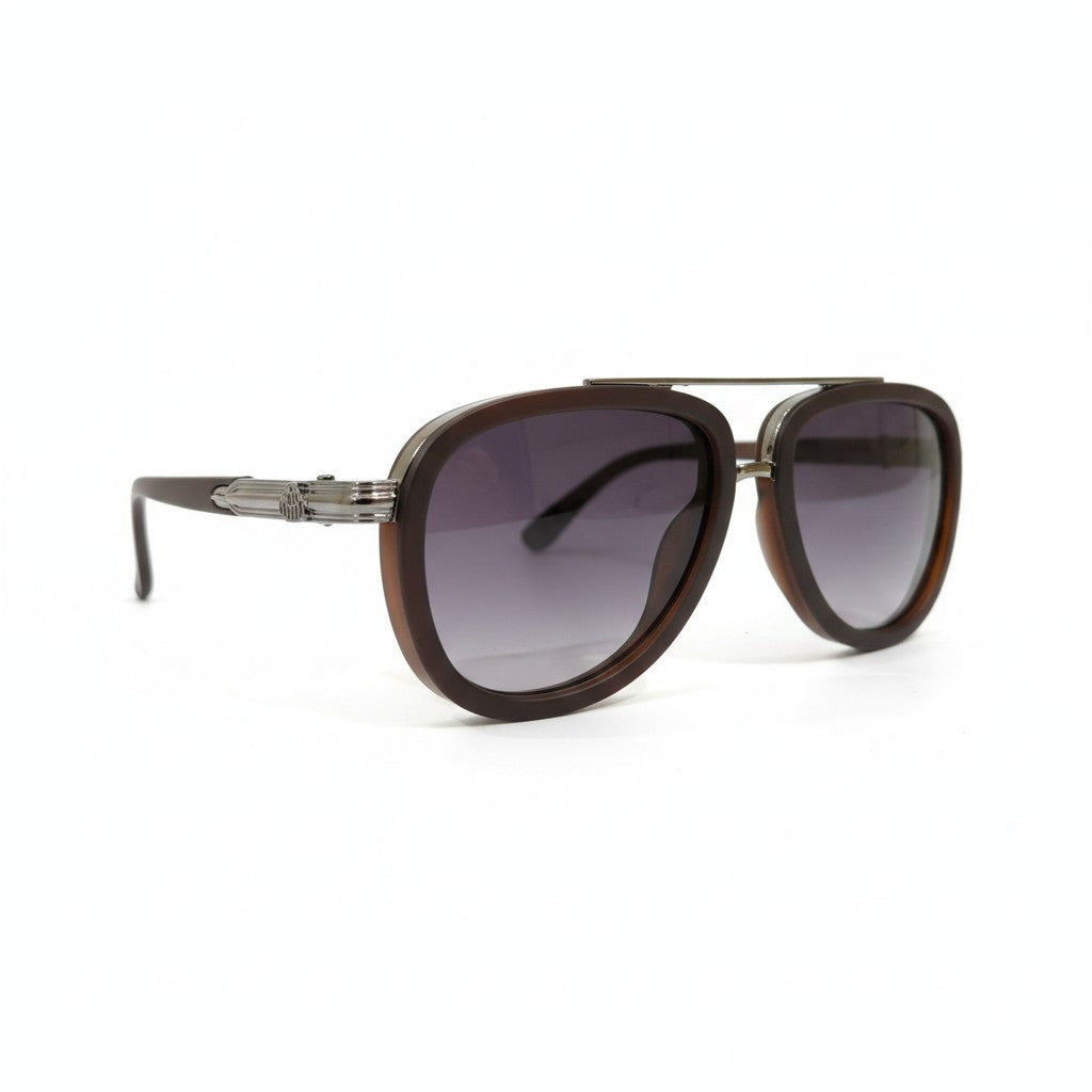 Vintage Luxury Brown Frame Sunglasses – Classic Double-Bridge Design