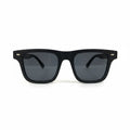 ECLIPSE NOIR Black Square Sunglasses with Smoke-Grey Lenses – Unisex