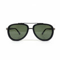 ECLIPSE VERDE Black Oversized Sunglasses with Green Lenses – Unisex