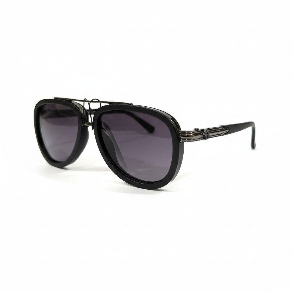 ECLIPSE VELVET Black Oversized Sunglasses with Purple Gradient Lenses – Unisex