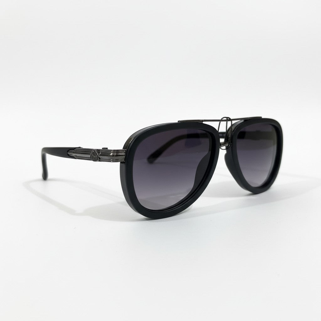 ECLIPSE VELVET Black Oversized Sunglasses with Purple Gradient Lenses – Unisex