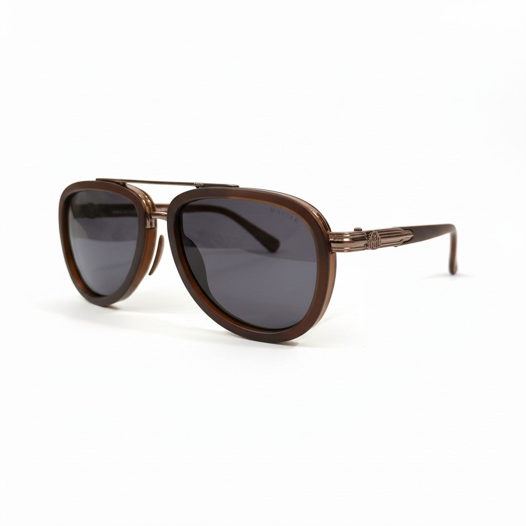 Vintage Luxury Brown Frame Sunglasses – Classic Double-Bridge Design