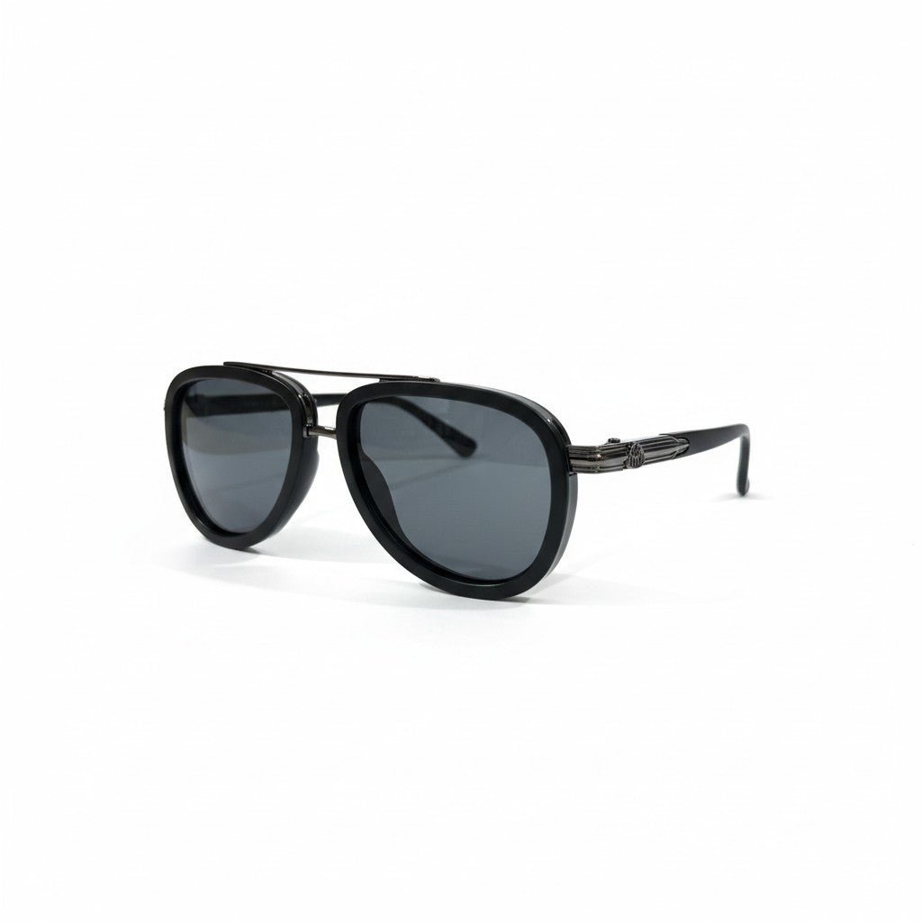 ECLIPSE VOGUE Black Oversized Sunglasses with Smoke-Grey Lenses – Unisex