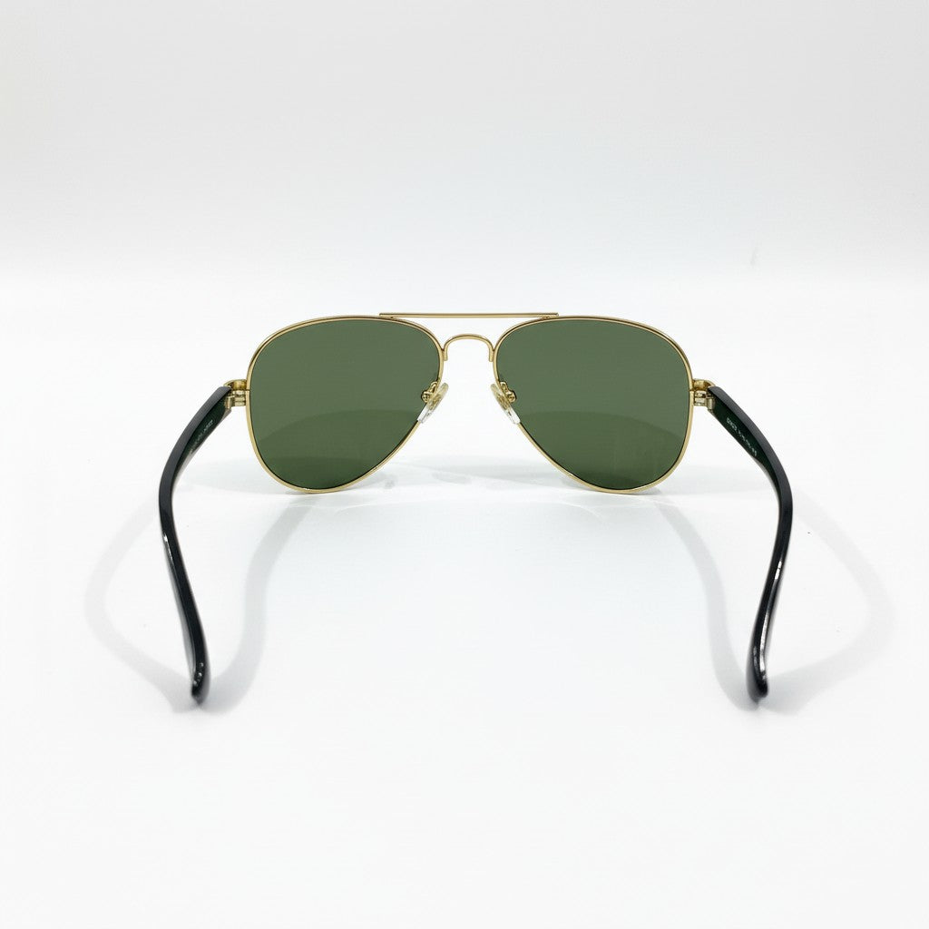ECLIPSE AVIATOR Gold Metal Aviator Sunglasses with Green Lenses – Unisex