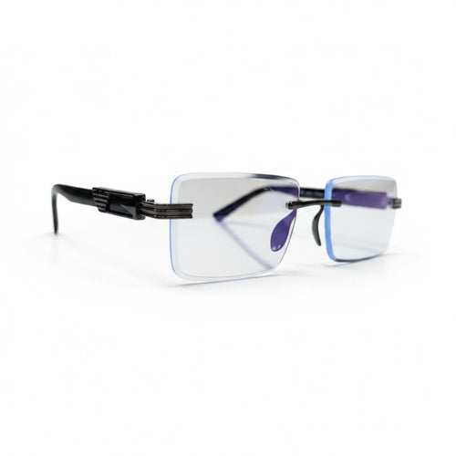 CYBER CLEAR Black Rimless Blue-Light Computer Glasses – Unisex