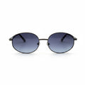 DRAGON SKY Black Metal Blue Gradient Oval Sunglasses – Unisex