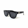 BLACK CREST Glossy Black Full-Rim Rectangle Sunglasses – Unisex