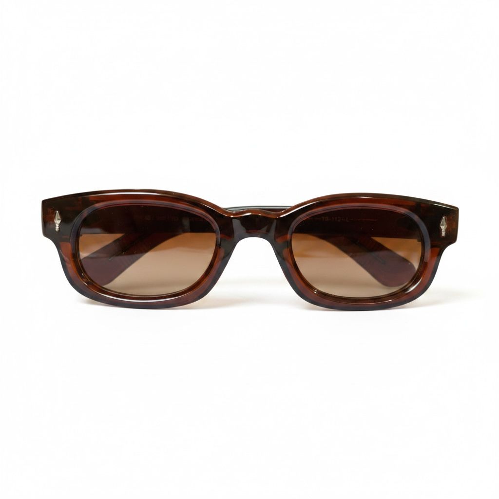 BLACK CREST Glossy Black Full-Rim Rectangle Sunglasses – Unisex