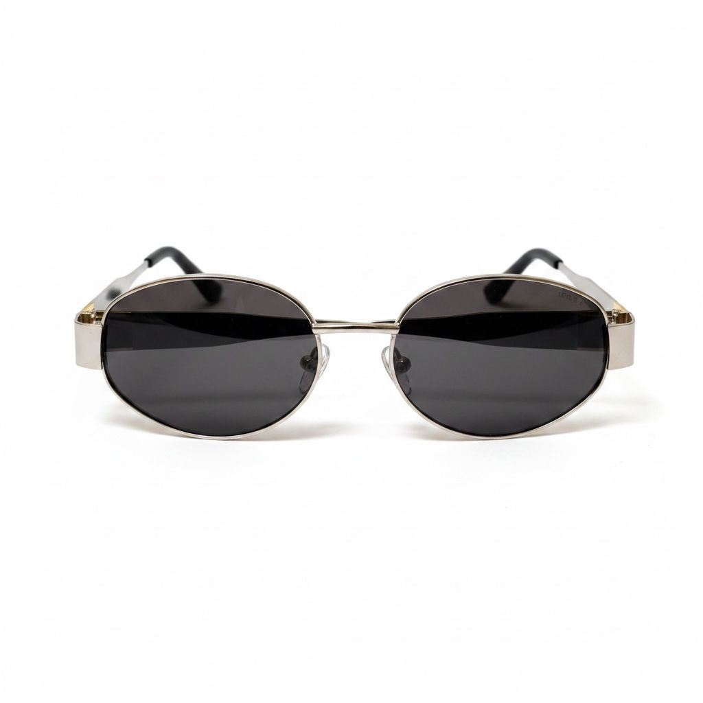 ORBIT SMOKE Champagne Gunmetal Oval Sunglasses – Unisex