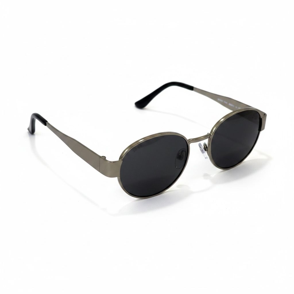 ORBIT SMOKE Champagne Gunmetal Oval Sunglasses – Unisex