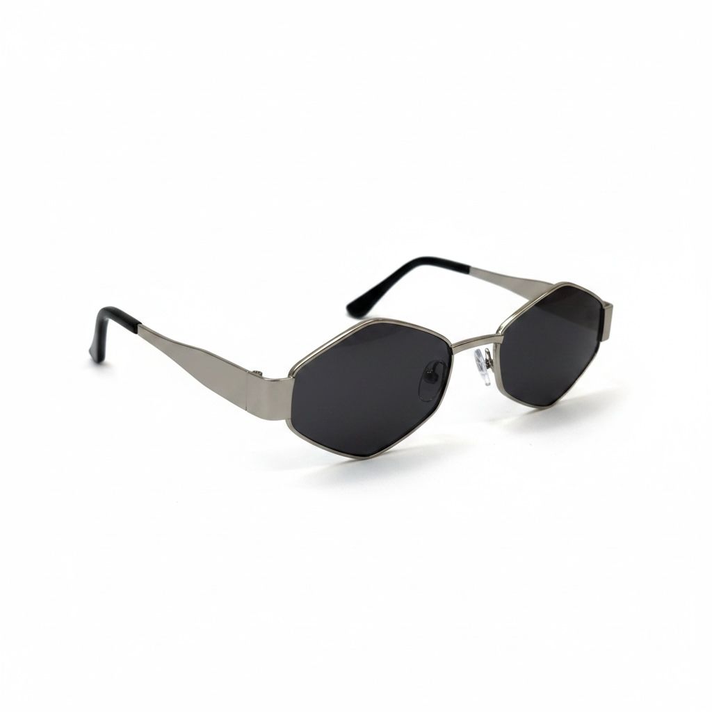 TITAN HEX Gunmetal Geometric Full-Rim Sunglasses – Unisex
