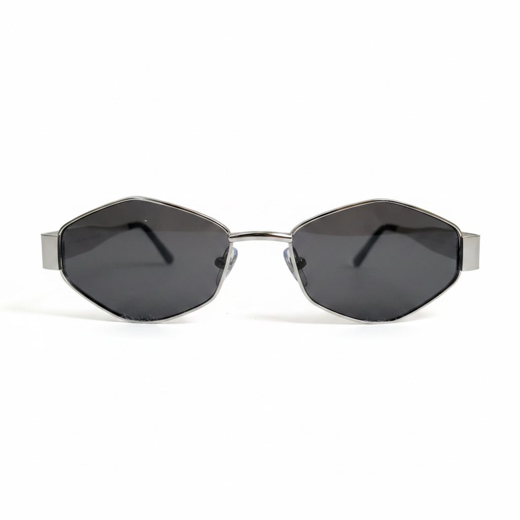TITAN HEX Gunmetal Geometric Full-Rim Sunglasses – Unisex