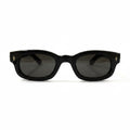 BLACK CREST Glossy Black Full-Rim Rectangle Sunglasses – Unisex