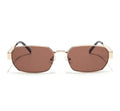 ROSÉ EDGE Rose-Gold Geometric Sunglasses with Brown-Tinted Lenses – Unisex