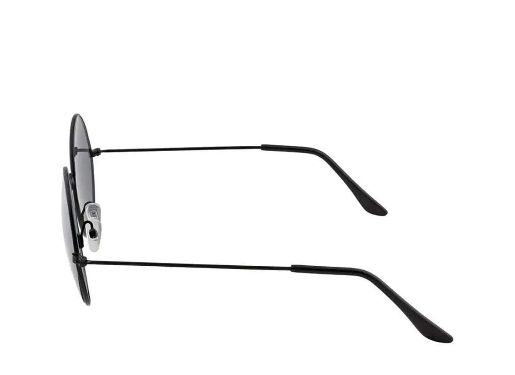 MIDNIGHT ORBIT Black Metal Round Sunglasses with Smoke Lenses – Unisex
