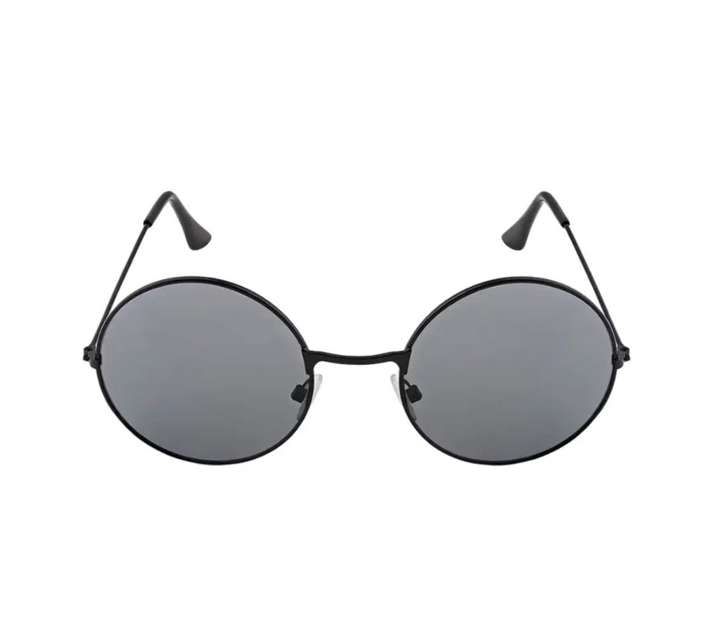 MIDNIGHT ORBIT Black Metal Round Sunglasses with Smoke Lenses – Unisex