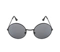 MIDNIGHT ORBIT Black Metal Round Sunglasses with Smoke Lenses – Unisex