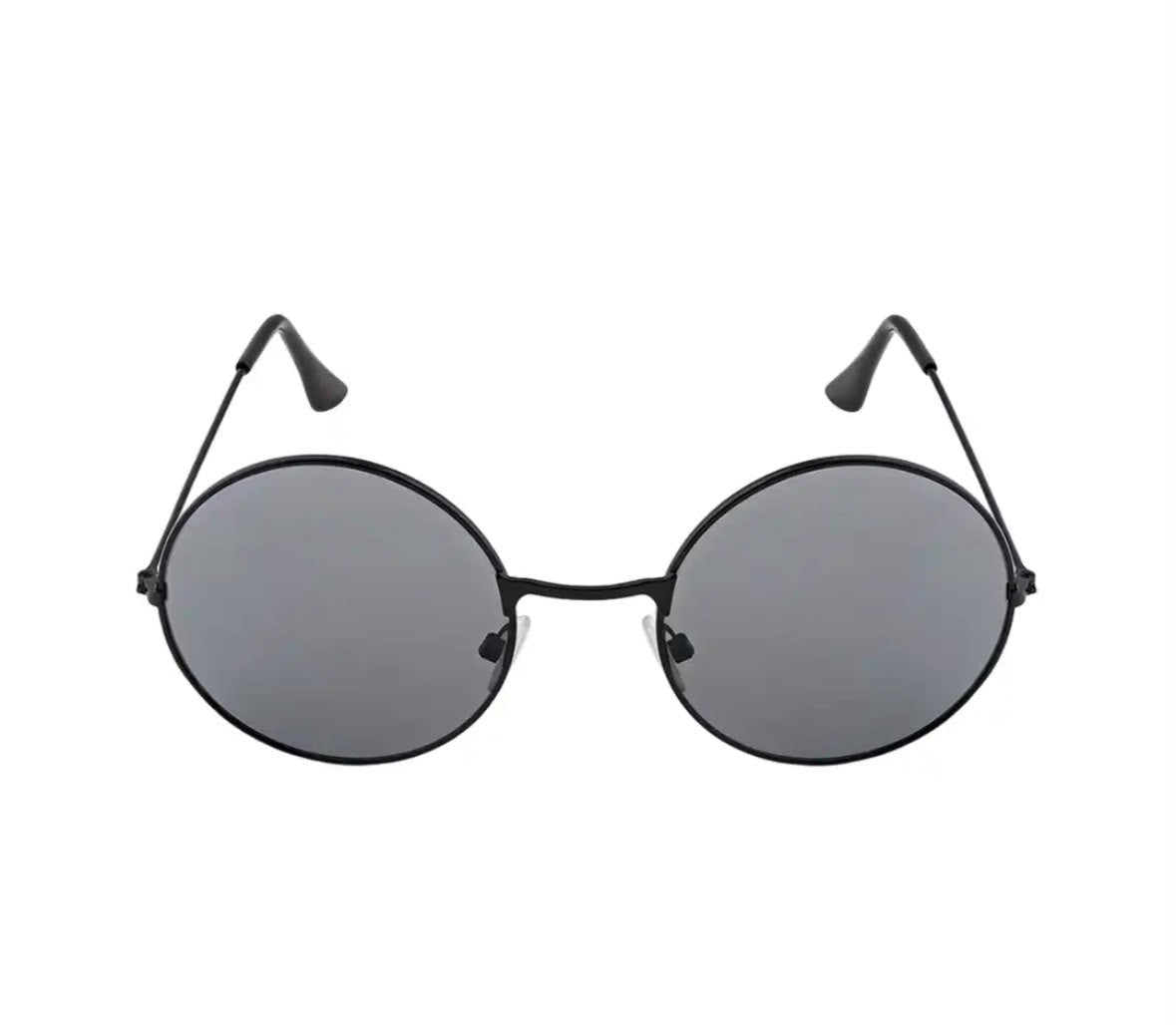 MIDNIGHT ORBIT Black Metal Round Sunglasses with Smoke Lenses – Unisex
