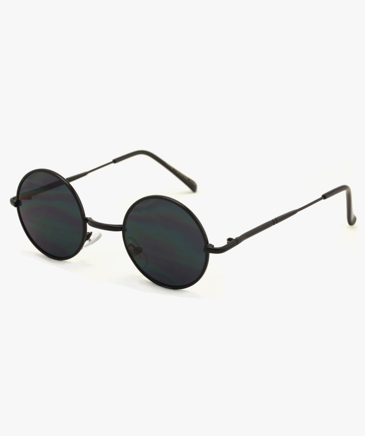 MIDNIGHT ORBIT Black Metal Round Sunglasses with Smoke Lenses – Unisex