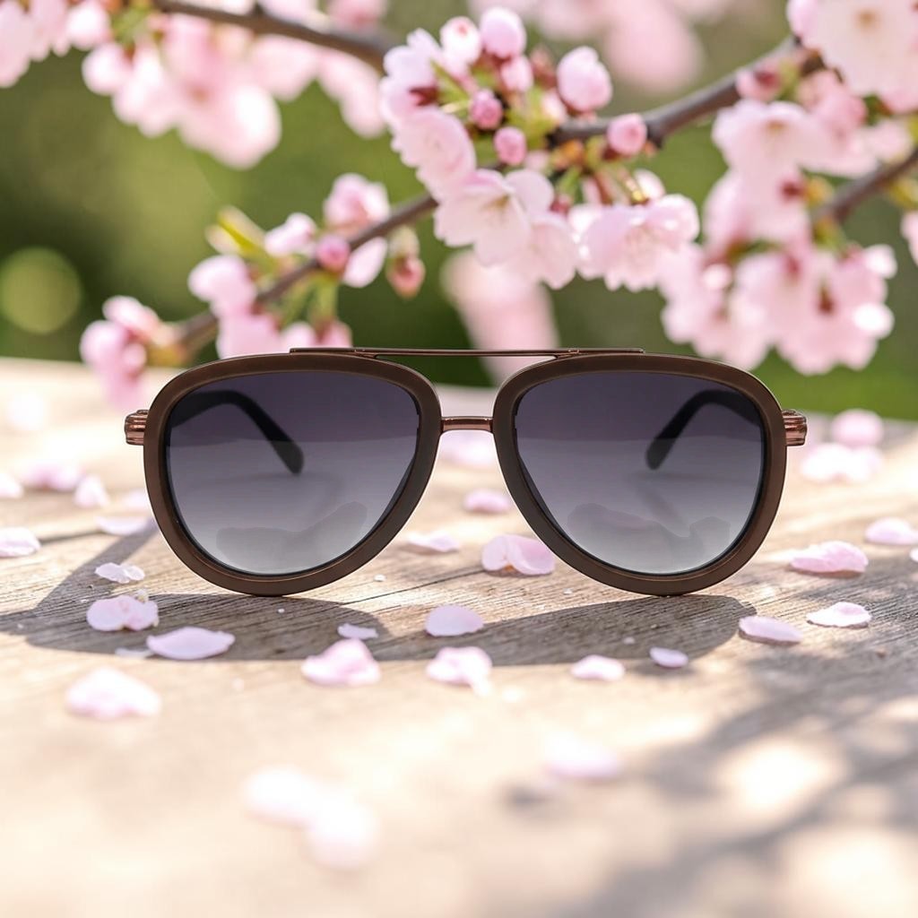 Vintage Luxury Brown Frame Sunglasses – Classic Double-Bridge Design